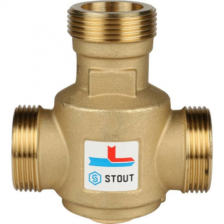 Клапан трехходовой термостатический смесительный STOUT 11/4" Н (60°С)