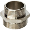 Ниппель переходной резьбовой латунный STOUT никель 11/2"x11/4" Н