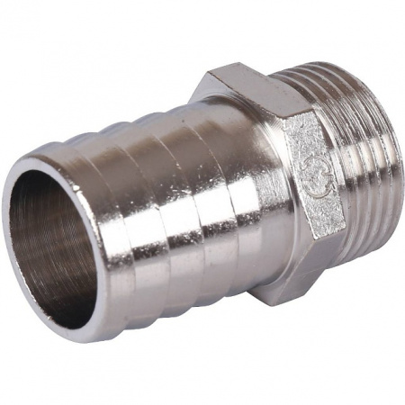 Штуцер резьбовой латунный STOUT никель 3/4"x25мм Н