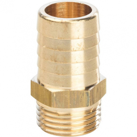 Штуцер резьбовой латунный STOUT без покрытия 1/2"x20мм Н
