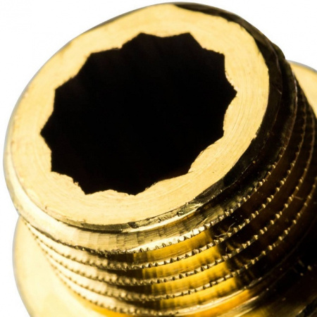Удлинитель резьбовой латунный STOUT без покрытия 1/2"x60мм ВН