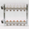 Коллекторная группа UNI-FITT 451I латунь 1"x3/4" EK на 6 выходов, в сборе без расходомера