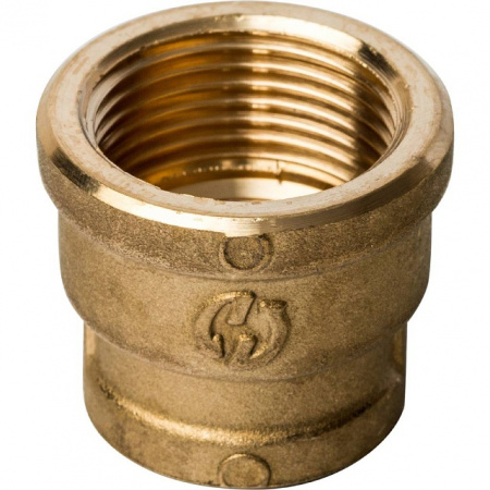 Муфта переходная резьбовая латунная STOUT без покрытия 3/4"x1/2" В