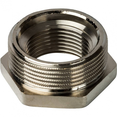 Футорка резьбовая латунная STOUT никель 11/2"x1" ВН