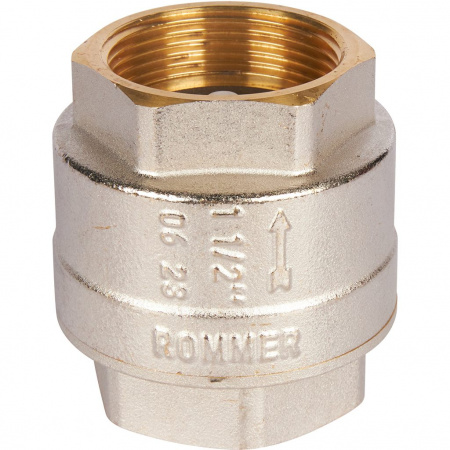 Обратный клапан пружинный муфтовый с пластиковым седлом 11/2"  ROMMER