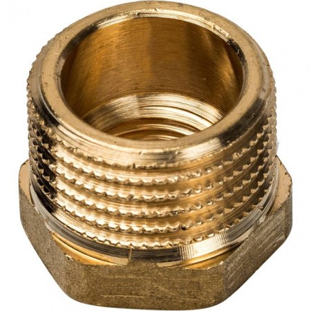 Футорка резьбовая латунная STOUT без покрытия 1/2"x1/4" ВН