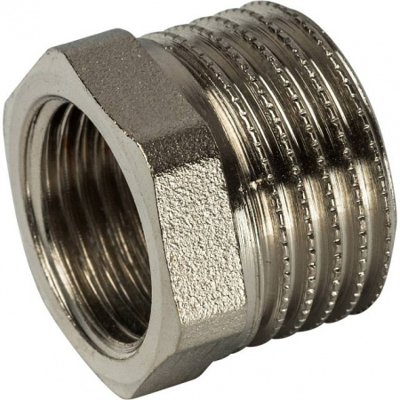 Футорка резьбовая латунная STOUT никель 1/2"x3/8" ВН