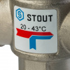 Клапан трехходовой термостатический смесительный STOUT для отопления и ГВС 1" Н (20-43°С KV 1.6)