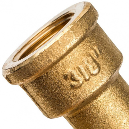Угол с упором резьбовой латунный STOUT без покрытия 3/8" ВН