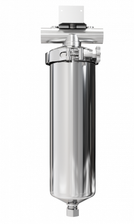 Корпус-колба фильтра из нержавейки ESSAN GUCTON горячая и холодная вода 10SL, 1" В, под 2 манометра