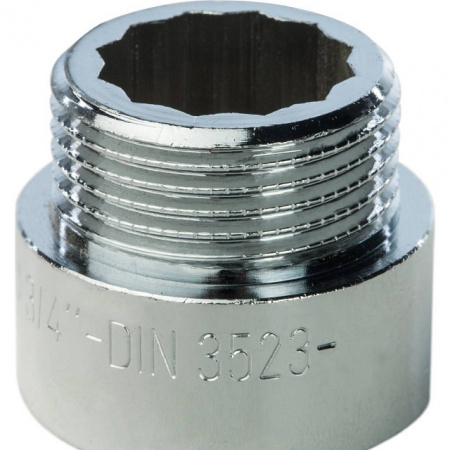 Удлинитель резьбовой латунный STOUT хром 3/4"x15мм ВН