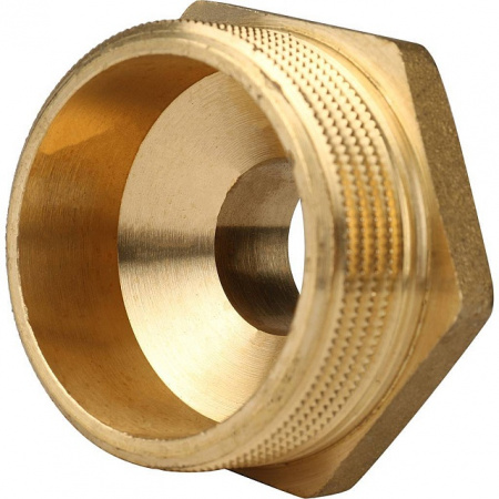 Ниппель переходной резьбовой латунный STOUT без покрытия 11/2"x3/4" Н