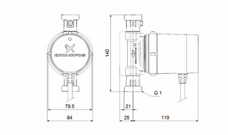 Насос для рециркуляции GRUNDFOS COMFORT 15-14 BX PM 140мм (1x230В)