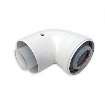 ДХ Колено конденсационное ESSAN Ø80/125х90° белое (30шт)