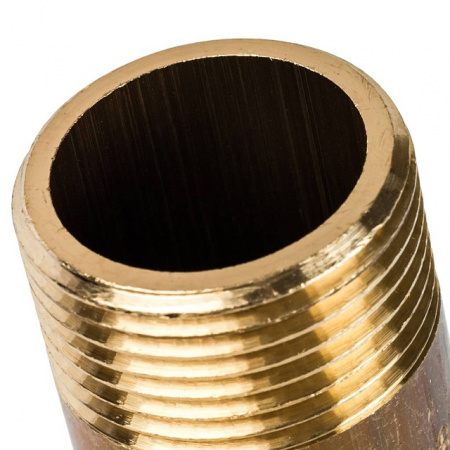 Сгон резьбовой латунный STOUT без покрытия 1/2"x100мм