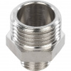 Ниппель переходной резьбовой латунный STOUT никель 1/2"x1/4" Н