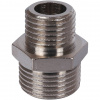 Ниппель переходной резьбовой латунный STOUT никель 3/8"x1/4" Н