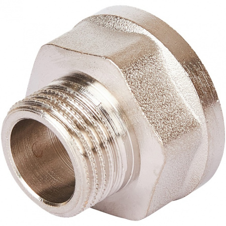 Переход под ключ резьбовой латунный STOUT никель 3/4"х1/2" ВН