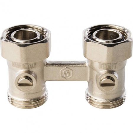 Узел-мультифлекс нижней подводки STOUT прямой, Н-образный, 3/4"х3/4"ЕК, двухтрубная система