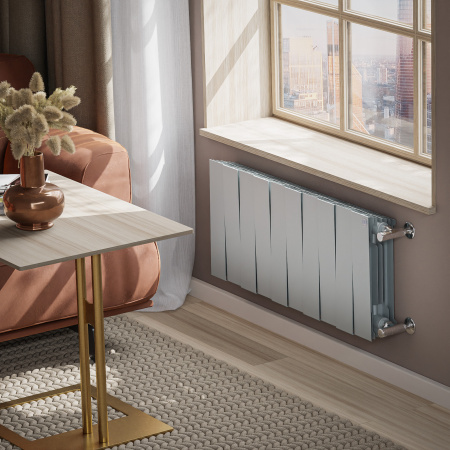 Радиатор биметаллический ROYAL THERMO PIANOFORTE SILVER SATIN 300x10 секций, серый
