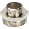 Ниппель переходной резьбовой латунный STOUT никель 2"x11/4" Н