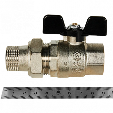 Кран шаровой с американкой STOUT бабочка 3/4" полнопроходной