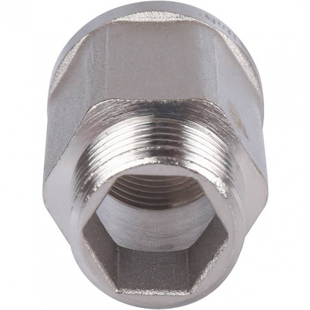 Удлинитель шестигранный резьбовой латунный STOUT никель 1/2"x1/2" ВН