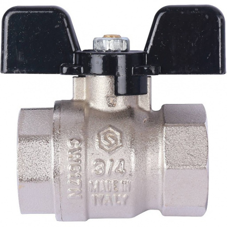 Кран шаровой STOUT бабочка 3/4" ВВ, стандартный проход
