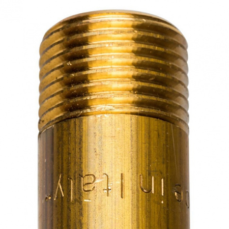 Сгон резьбовой латунный STOUT без покрытия 1"x100мм