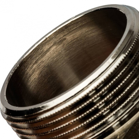 Ниппель переходной резьбовой латунный STOUT никель 11/2"x11/4" Н