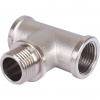 Тройник переходной резьбовой латунный STOUT никель 1/2"x1/2"x1/2" ВНВ