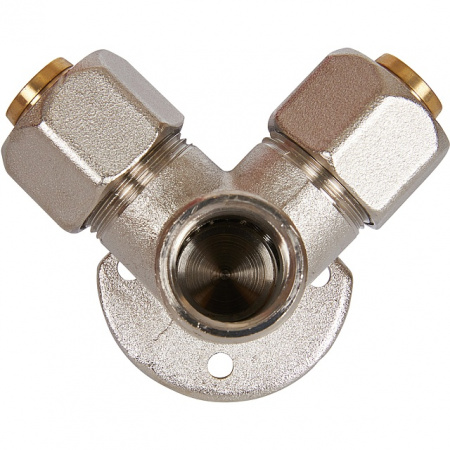 МЦ Тройник с креплением цанга для металлопласта STOUT Ø20х1/2"х20