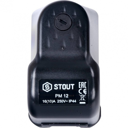 Реле давления для насоса STOUT для водоснабжения PM12G, 3-12 бар,1/4", с накидной гайкой