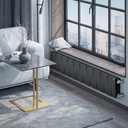 Радиатор биметаллический ROYAL THERMO PIANOFORTE NOIR SABLE 200x20 секций, чёрный