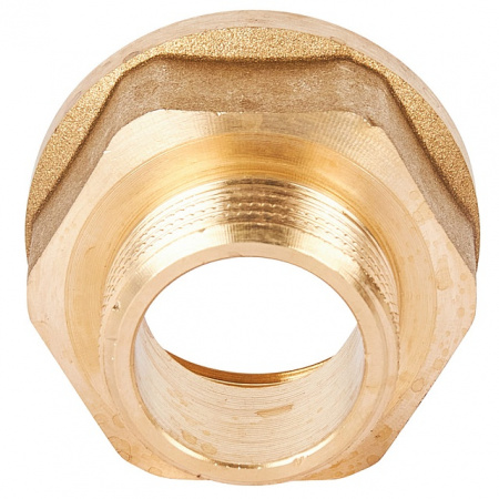 Переход под ключ резьбовой латунный STOUT без покрытия 1"х3/4" ВН
