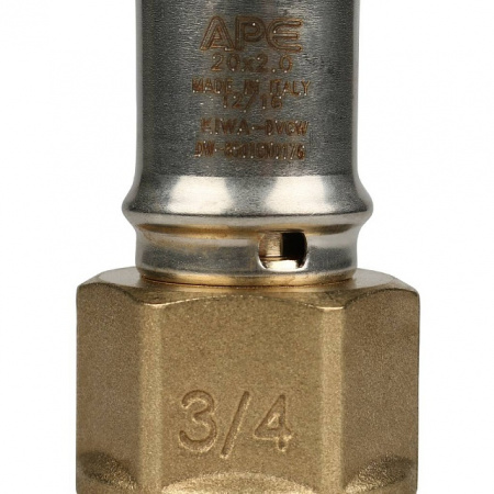 МП Муфта резьбовая пресс для металлопласта STOUT Ø20х3/4" В