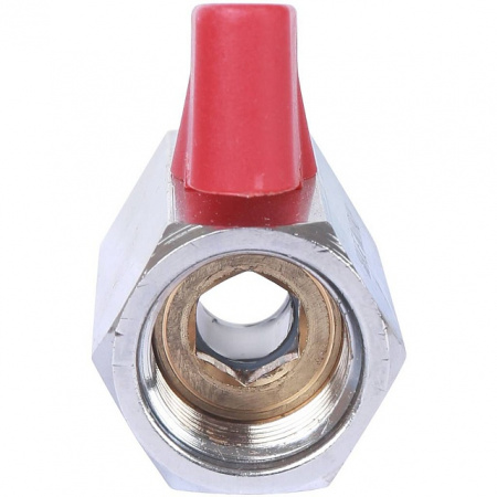 Кран шаровой потребительный STOUT МИНИ флажок 3/8" ВВ, никель