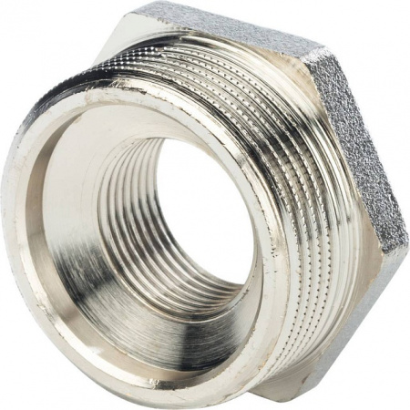 Футорка резьбовая латунная STOUT никель 1"x1/2" ВН