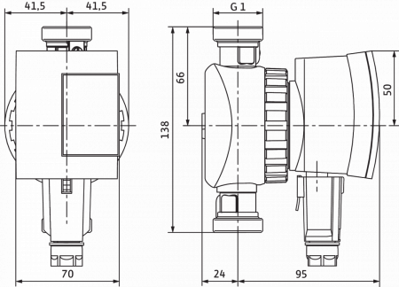 Насос для рециркуляции WILO STAR-Z NOVA A с клапаном и кранами