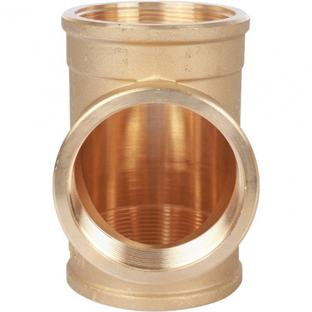 Тройник резьбовой латунный STOUT без покрытия 21/2" В