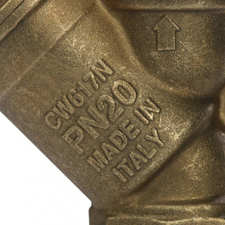 ФГО Фильтр косой грубой очистки STOUT SFW латунный 1", 500 мкр, желтый