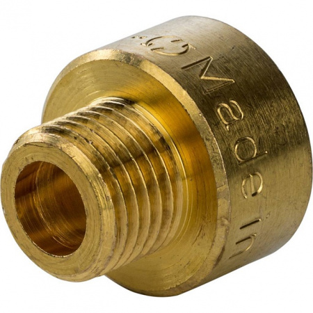 Муфта переходная резьбовая латунная STOUT без покрытия 1/2"x1/4" ВН