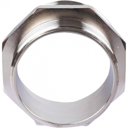 Ниппель переходной резьбовой латунный STOUT никель 3"x2 1/2" Н