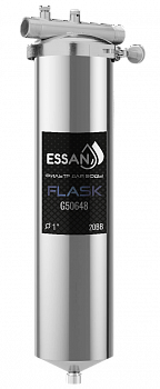 Корпус-колба фильтра из нержавейки ESSAN FLASK горячая и холодная вода 20BB, 1" Н (аналог ТАЙФУН)