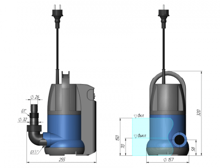 Насос дренажный UNIPUMP SUB 557 P