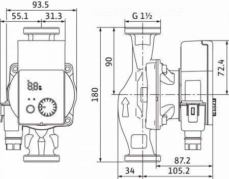 Насос циркуляционный WILO YONOS PICO 25/1-8-(ROW) (с электронным регулированием)
