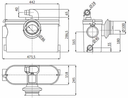 Канализационная насосная станция UNIPUMP SANIVORT 605 DUO