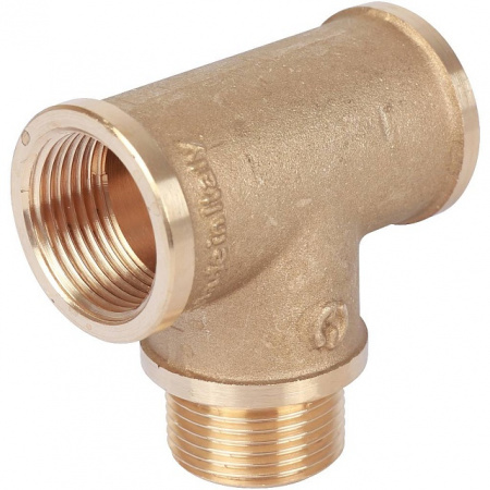 Тройник резьбовой латунный STOUT без покрытия 3/4"x3/4"x3/4" ВНВ