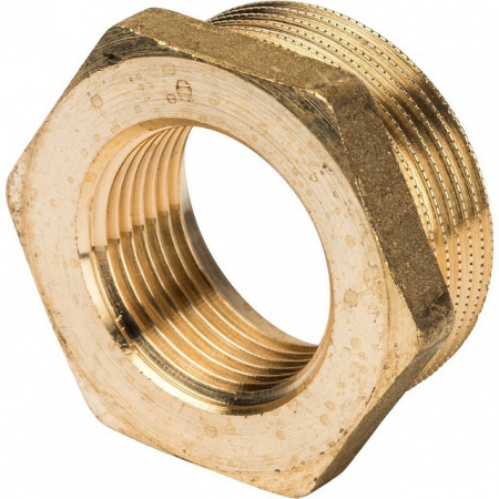 Футорка резьбовая латунная STOUT без покрытия 11/2"x1" ВН