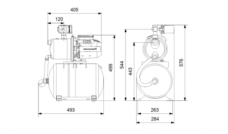 Насосная станция GRUNDFOS JP 4-47 PT-H SCHUKO HU (1x230V 50Hz 1,5m)